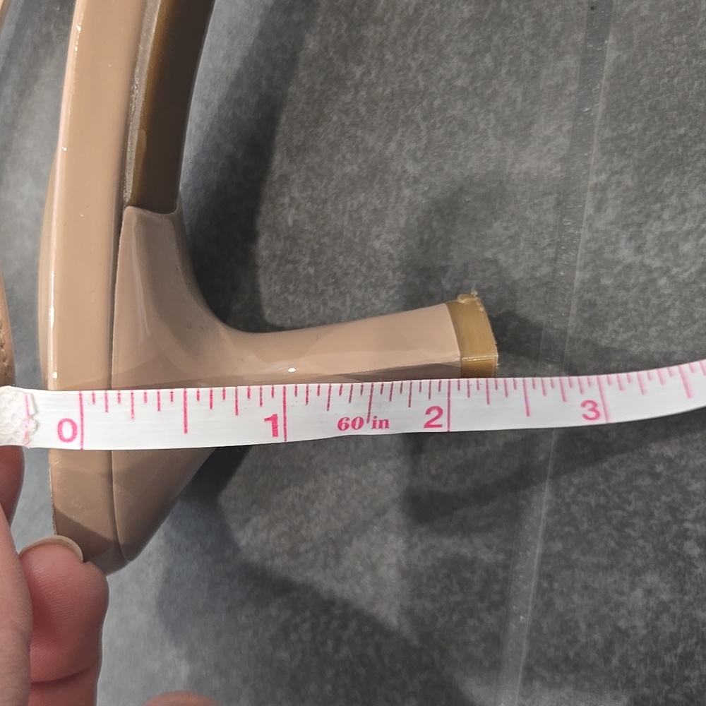 Kelly & Katie Beige Patent Pointed Toe Slingback Pump - Picture 7 of 8